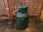 Donker groen Emaille melkbus met hengsel., Antiek en Kunst, Antiek | Emaille, Ophalen of Verzenden