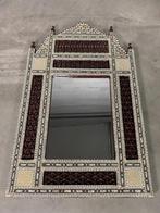 Oosterse spiegel Marokkaanse Syrische wandspiegel parelmoer, Huis en Inrichting, Woonaccessoires | Spiegels, Overige vormen, Minder dan 100 cm