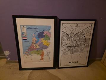 Schilderij van Weert & Nederlandse kaart beschikbaar voor biedingen