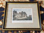 Mooie antieke Engelse ingelijste gravure van Battle abbey.