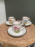 ZGAN 3 vintage botanische koffie kopjes, Antiek en Kunst, Antiek | Servies los, Ophalen of Verzenden