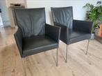 Bert Plantagie antraciet design eetkamerstoelen type arc, Huis en Inrichting, Stoelen, Ophalen of Verzenden, Gebruikt, Grijs, Twee