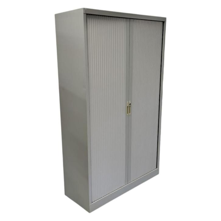 Roldeurkast Lichtgrijs H195 x B120 x D45 B-keus 3LB, Huis en Inrichting, Kasten | Roldeurkasten en Archiefkasten, Gebruikt, 150 tot 200 cm