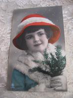 Oude Kaart uit 1935 - Meisje met Rode Hoed / Bont Stola, Gelopen, Feest(dag), 1920 tot 1940, Verzenden