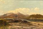 Oud schilderij van een landschap uit 1869 John Williams., Ophalen