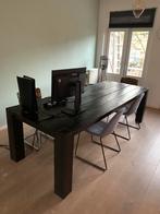 Super grote robuuste eettafel zwart hout 250 x 100, Huis en Inrichting, Tafels | Eettafels, Gebruikt, 200 cm of meer, Vijf personen of meer