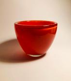 Mooi glazen plantenpotje, rood oranje glas, mondgeblazen, Verzenden, Cactus, Volle zon, Minder dan 100 cm