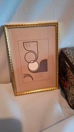 Brocant fotolijstje goudkleurig reliefrand jyden juka 10 15c, Antiek en Kunst, Ophalen of Verzenden