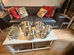 5 delig pannenset met + deksels houder, Huis en Inrichting, Keuken | Potten en Pannen, Ophalen of Verzenden, Zo goed als nieuw