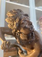 Bronzen studie uit de 19e eeuw van De laatste der Mohikanen, Ophalen of Verzenden, Brons