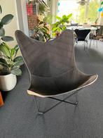 Zwarte canvas vlinderstoel [Cuero Design], Ophalen, Gebruikt, 75 tot 100 cm, Metaal