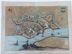 "Hasselt." Handgekleurde Plattegrond Blaeu 1649, Antiek en Kunst, Kunst | Etsen en Gravures, Ophalen of Verzenden