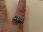 Prachtige vintage gouden ring edelsteen Aquamarijn 14 kar, Sieraden, Tassen en Uiterlijk, 18 tot 19, Ophalen of Verzenden, Zo goed als nieuw
