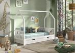 Cabane huisbed met hekje - 90x200 - Wit, Niet ingevuld, Niet ingevuld, Niet ingevuld