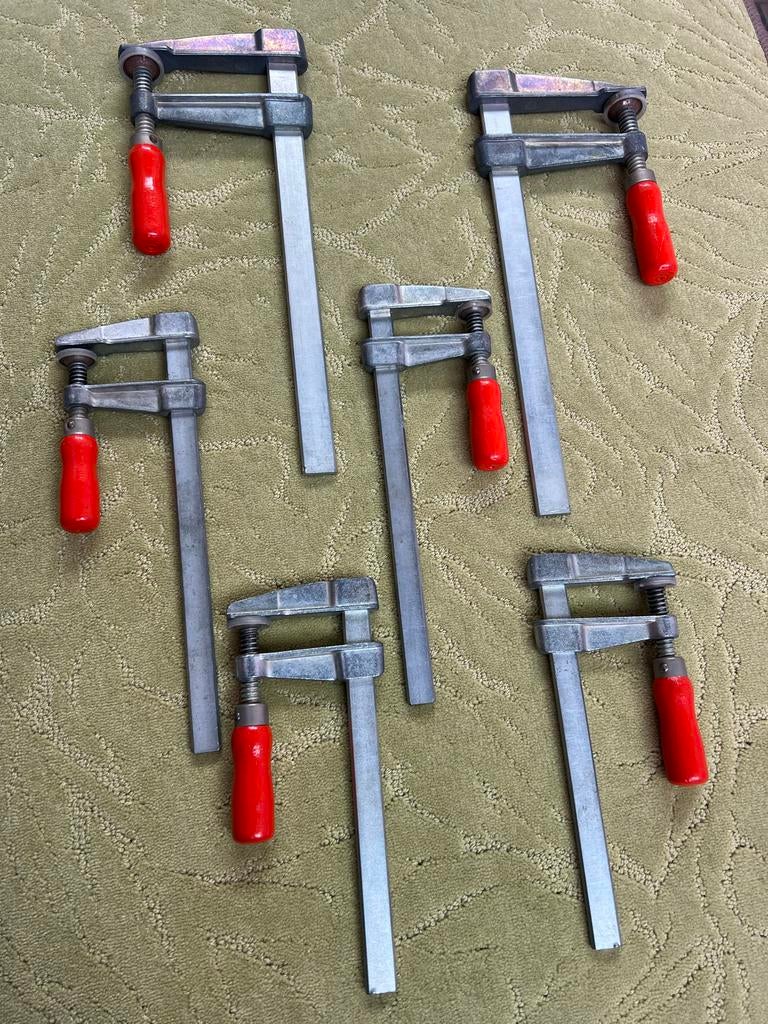 West Germany  6 x lijmklemmen 2x80x250-2x50x200-2x50x150 mm, Doe-het-zelf en Verbouw, Gereedschap | Handgereedschap, Gebruikt