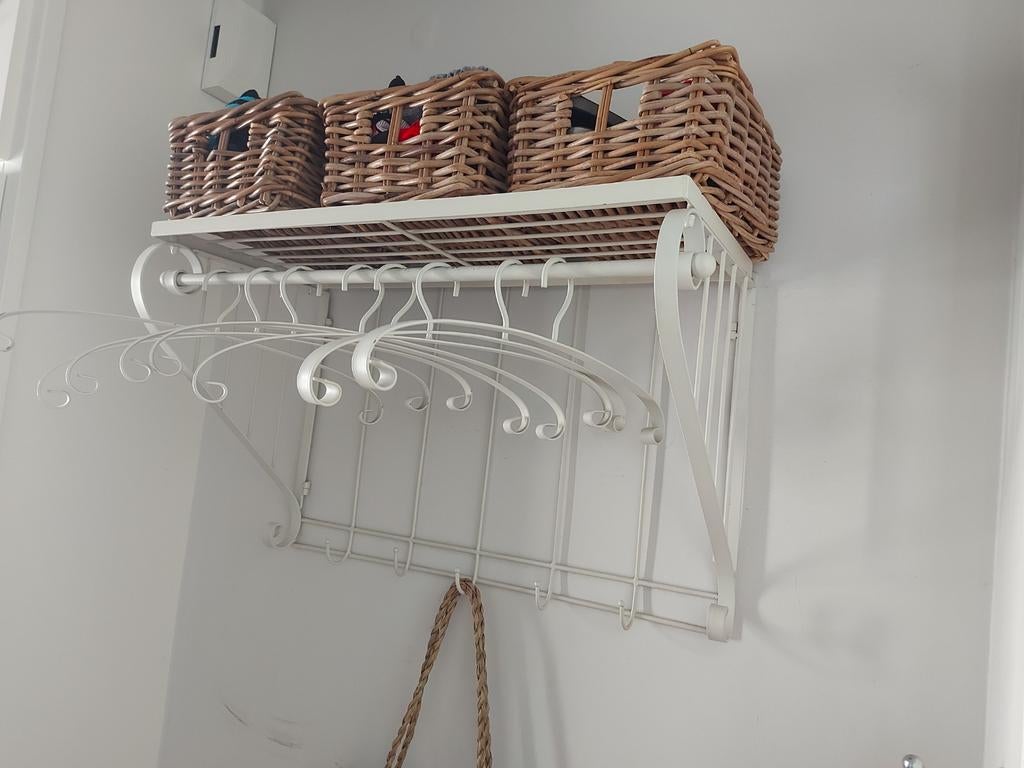 Mooie kapstok landelijk staal wit, Huis en Inrichting, Woonaccessoires | Kapstokken, Zo goed als nieuw, Minder dan 100 cm, Metaal