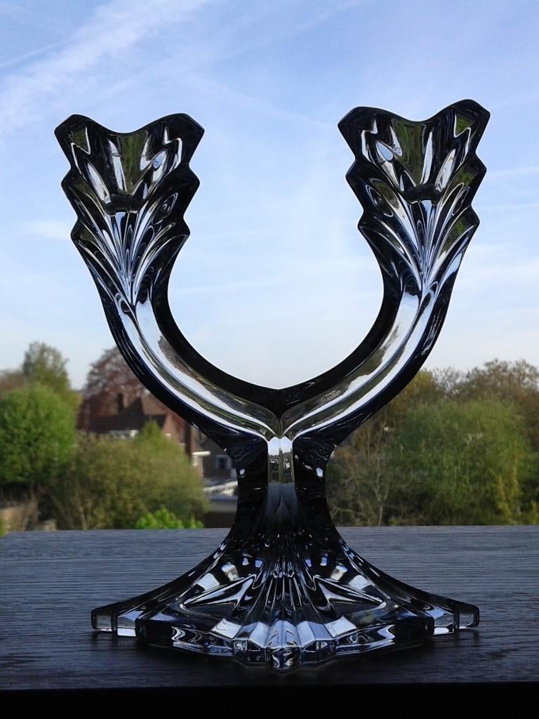 2-Armige Kandelaar Kristal Bohemia, Ophalen of Verzenden, Kristal