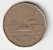 1  dollar  1988  Canada. km. 157, Ophalen of Verzenden, Noord-Amerika, Losse munt
