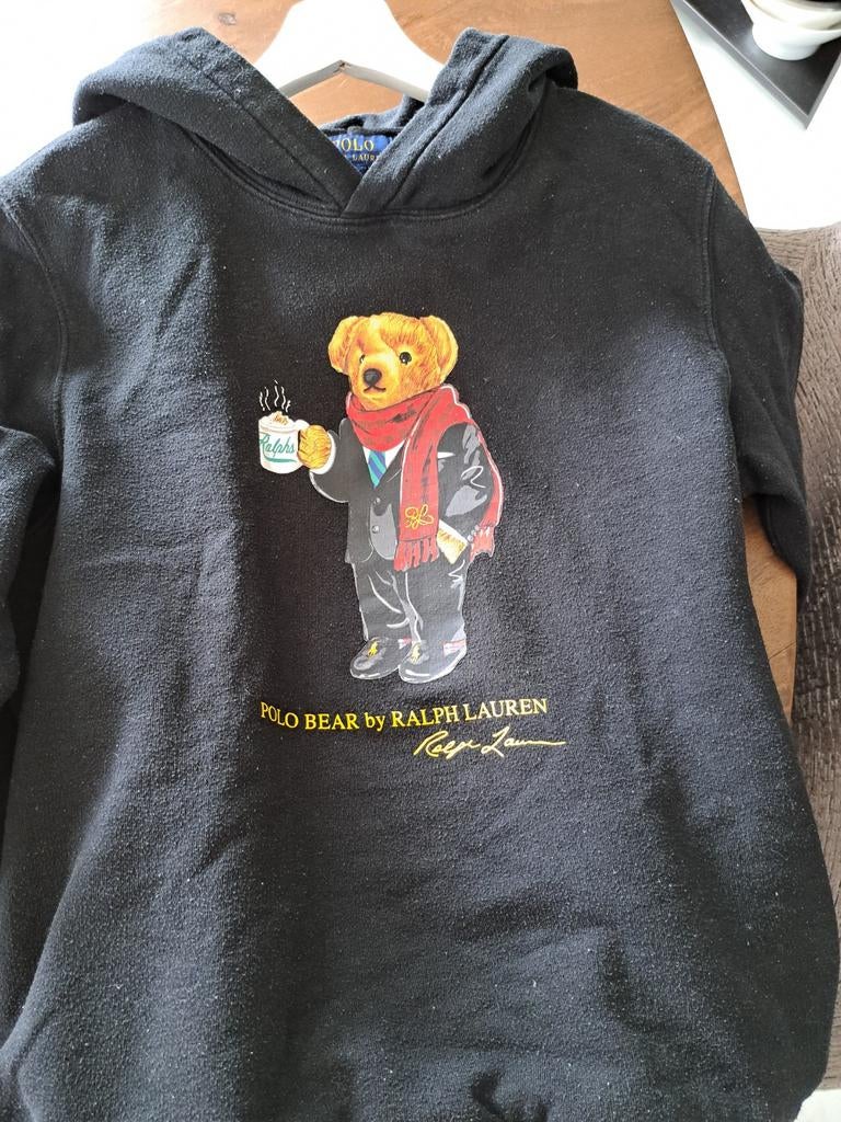 Zwarte Ralph Lauren hoodie met Polo Bear, Ophalen of Verzenden, Jongen