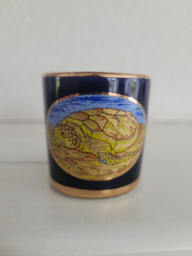 Handgemaakte Grieks Spyropoulos vaasje met schildpad, Ophalen of Verzenden