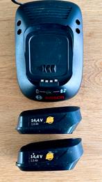 Bosch acculader met 2x 14.4V 1.5Ah Li-Ion accu's, Ophalen of Verzenden, Gebruikt