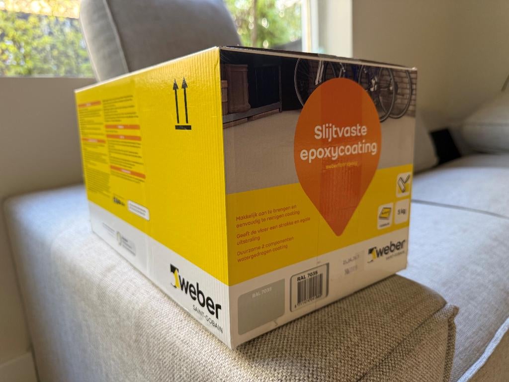 Weber Beamix slijtvaste vloercoating NIEUW, Doe-het-zelf en Verbouw, Verf, Beits en Lak, Ophalen of Verzenden, Nieuw, Grijs