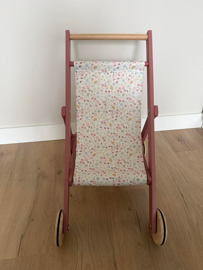 Little Dutch Houten Poppenbuggy - Zo goed als nieuw, Kinderen en Baby's, Speelgoed | Poppen, Ophalen of Verzenden, Zo goed als nieuw