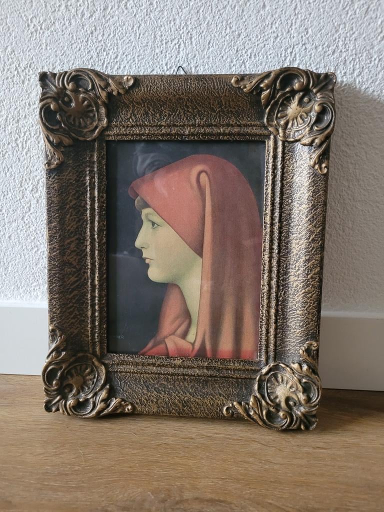 Print Saint Fabiola door J.J. Henner in klassieke lijst, Ophalen of Verzenden