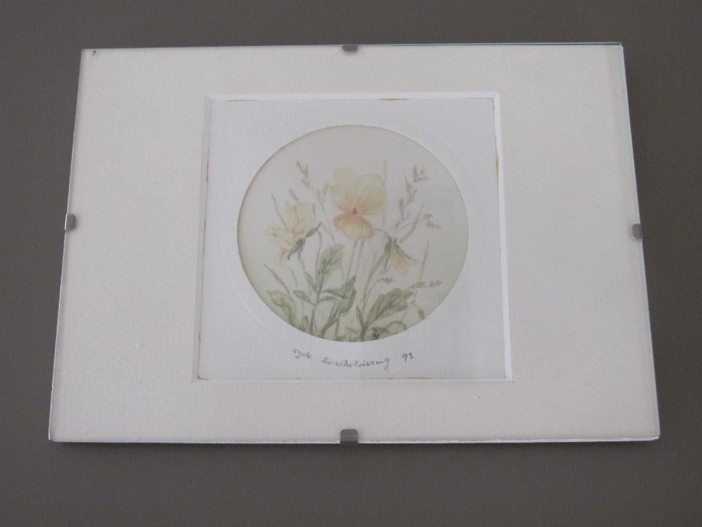 Ank Oudejans - zijde beschildering, Minder dan 50 cm, Ophalen of Verzenden, Zo goed als nieuw, Schilderij