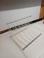 Vintage LP Rek Plexiglas Chroom - 6 Vakken, 60cm Breed, Ophalen of Verzenden, Gebruikt, Kunststof
