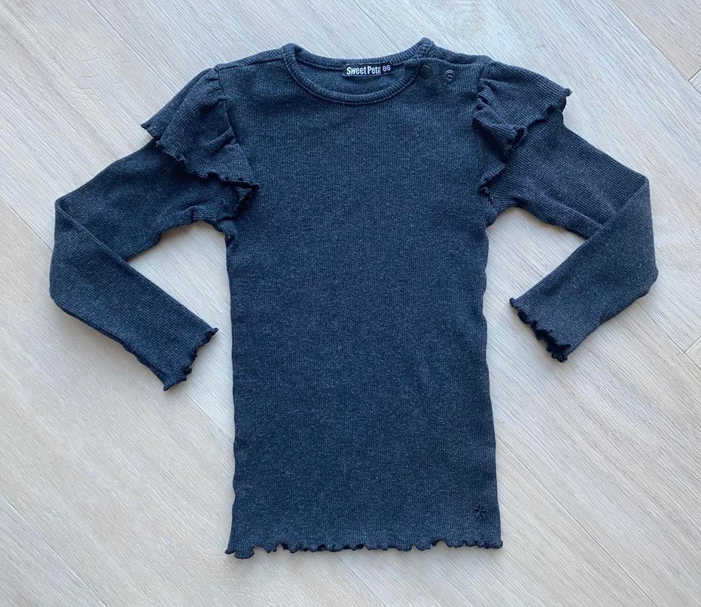 Sweet Petit shirt donker grijs maat 86 | babykleding meisje, Kinderen en Baby's, Babykleding | Maat 86, Ophalen of Verzenden, Zo goed als nieuw