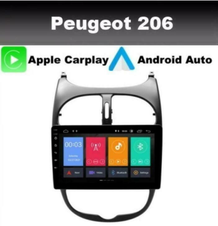 Peugeot 206 navigatie android 11 carplay wifi dab+ 9inch, CarAudioExpert, Nieuw, Ophalen of Verzenden, CuriewegSpijkenise