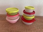 Tupperware pakket van ronde bakjes, o.a. 600 en 300 ml., Ophalen of Verzenden, Gebruikt, Geel, Overige typen