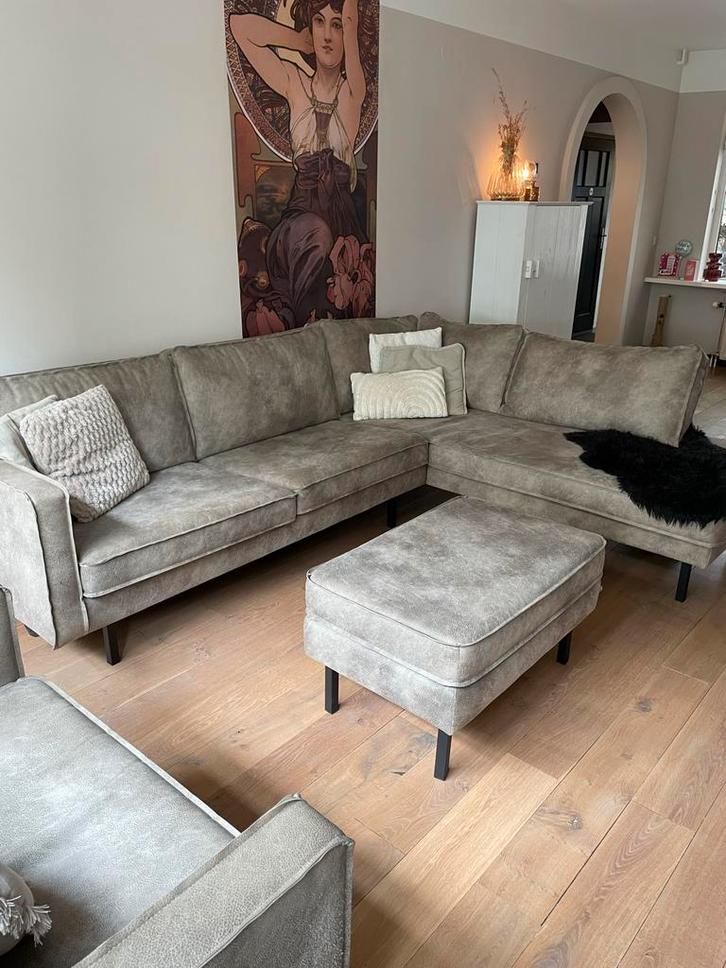 Hoekbank Hocker Woood Be Pure Home Rodeo, Huis en Inrichting, Banken | Sofa's en Chaises Longues, Zo goed als nieuw, Vierpersoons of meer