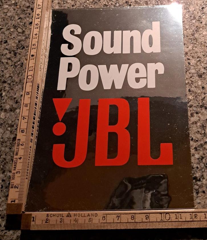 Vintage grote spiegelsticker Power Sound JBL boxen  sticker, Verzamelen, Stickers, Zo goed als nieuw, Overige typen, Ophalen of Verzenden