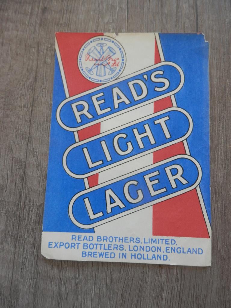 Oud bier etiket Nederland Read's Light Lager, Ophalen of Verzenden, Zo goed als nieuw, Overige typen, Overige merken