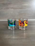 Retro Shotglaasjes met Kleurrijke Motieven (Made in Italy), Ophalen, Gebruikt, Borrel- of Shotglas