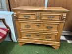 Antieke eikenhouten commode met 4 laden, 92 breed 44 diep, Ophalen