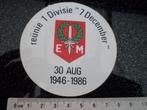 sticker reunie 1ste divisie 7 december 1986 logo EM leger, Verzamelen, Verzenden, Zo goed als nieuw, Bedrijf of Vereniging
