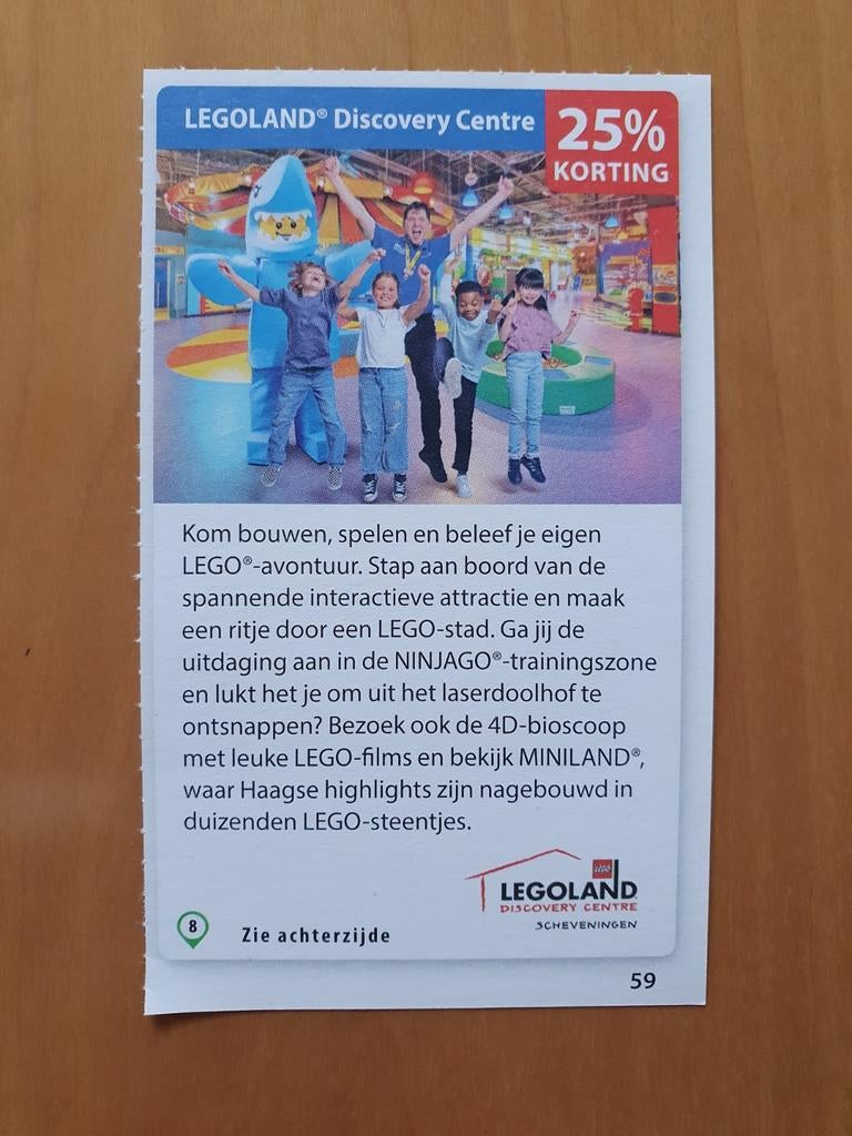 LEGOLAND Discovery Centre 25% korting maximaal 4 personen, Tickets en Kaartjes, Drie personen of meer, Kortingskaart