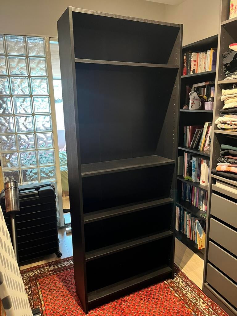 Billy kasten IKEA zwart 80x28x202 en 40b, Huis en Inrichting, Ophalen, 200 cm of meer, 50 tot 100 cm, Zo goed als nieuw