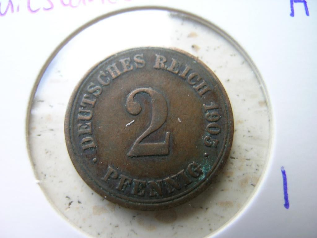2 Pfennig 1905 A Duitsland, Ophalen of Verzenden, Duitsland, Losse munt