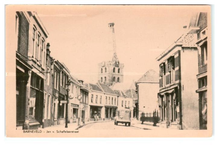 Barneveld, Jan v. Schaffelaarstraat, Verzamelen, Ansichtkaarten | Nederland, Ongelopen, Gelderland, 1940 tot 1960, Verzenden