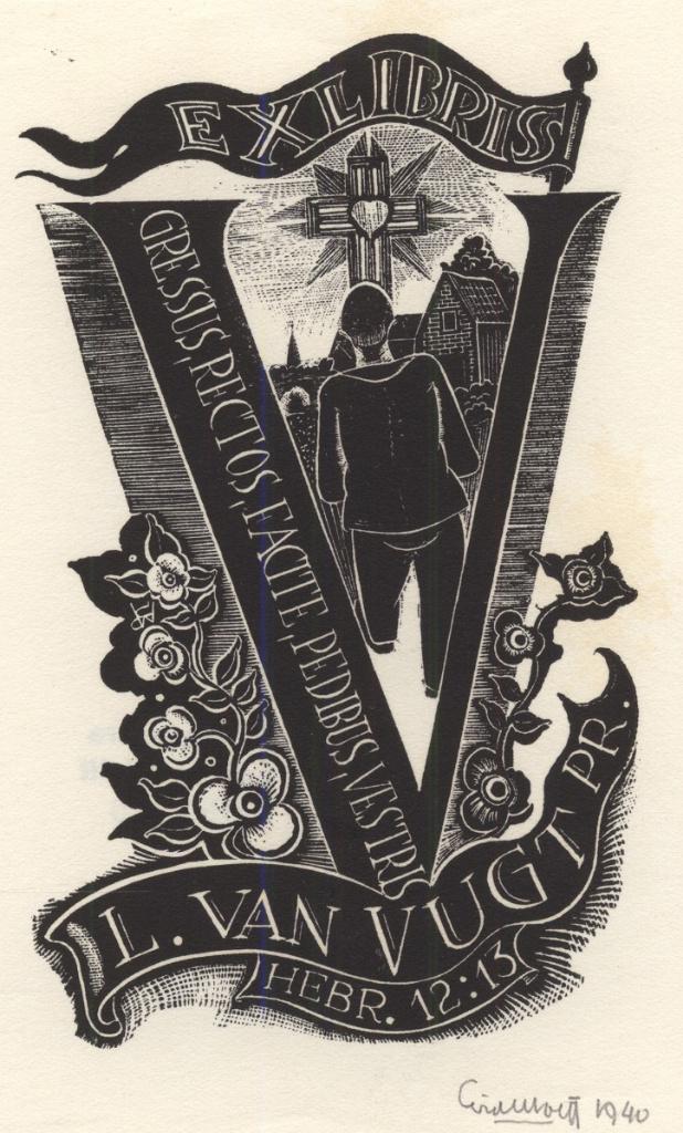 0403 Ex Libris Nederland : Cor de Wolff, 1939, Antiek en Kunst, Verzenden
