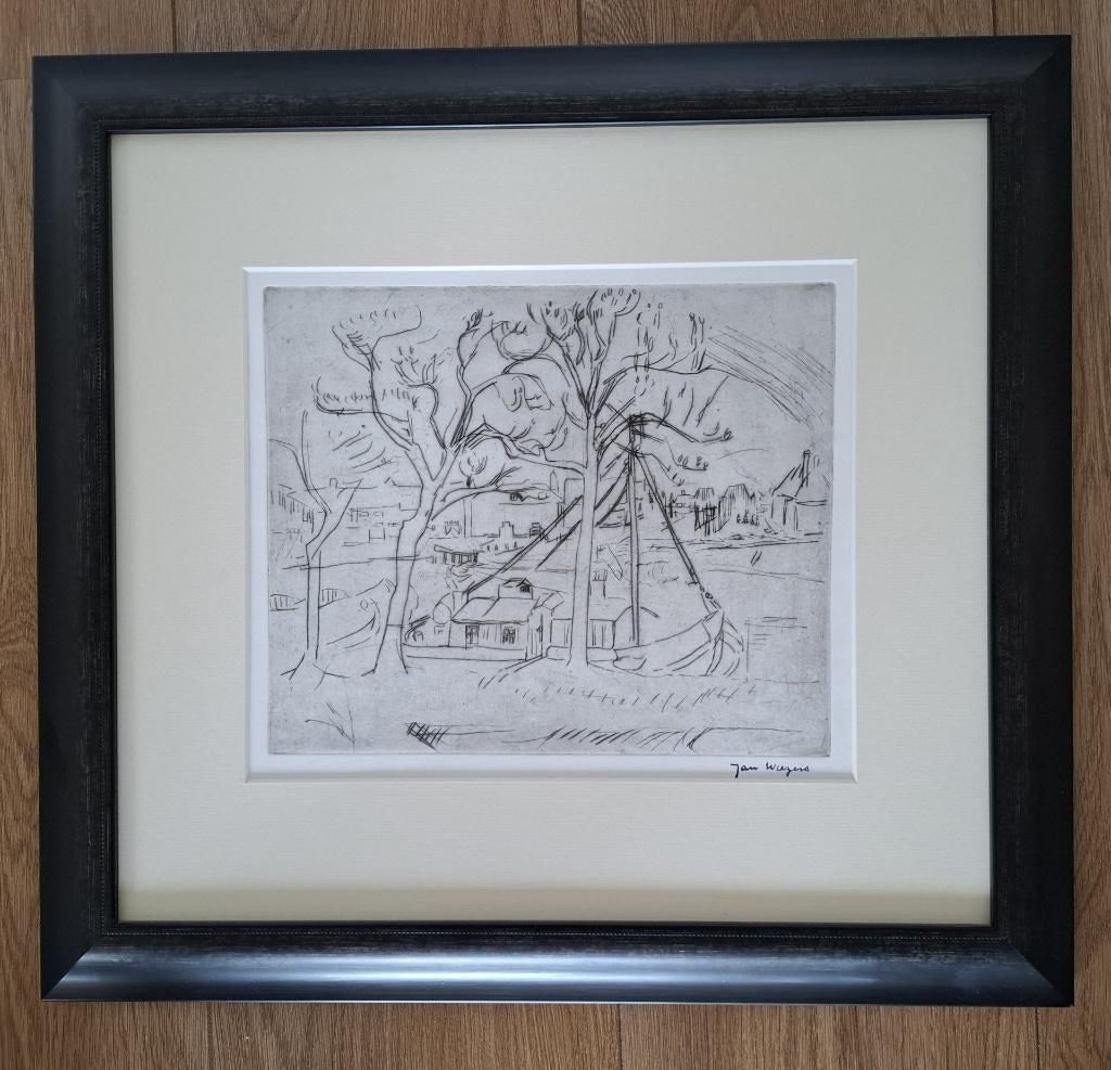 Ets Jan Wiegers , Groninger Kunstkring de Ploeg, Ophalen of Verzenden, Zo goed als nieuw, Schilder- en Tekenkunst, Geen auteur