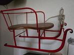Vintage Rode Houten Slee met Rugleuning, Ophalen, Rugleuning, Gebruikt, Hout
