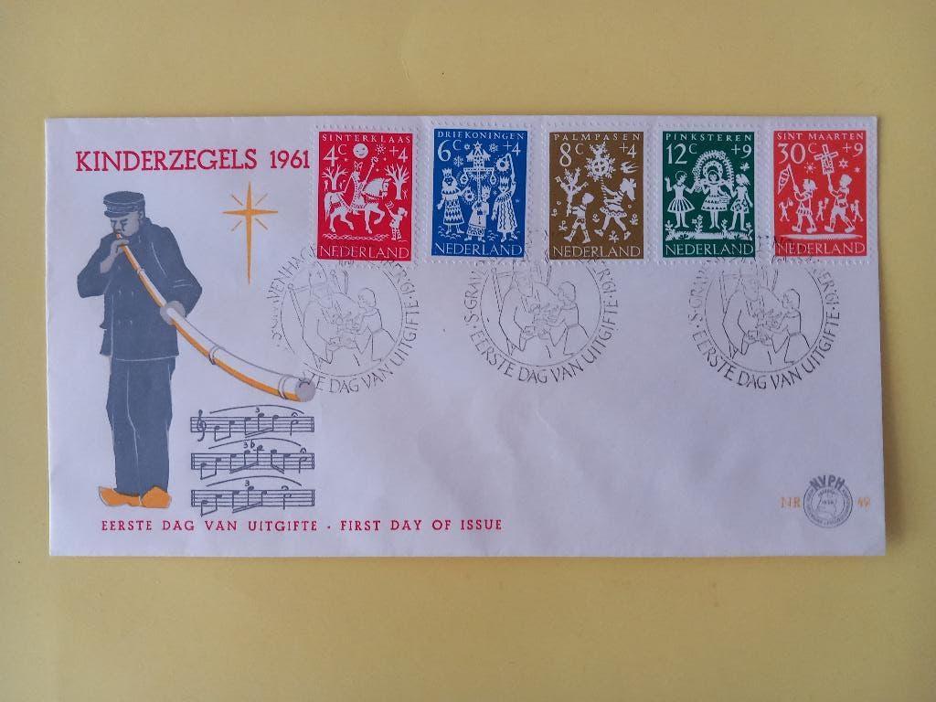 1962 Kinderzegels FDC E49 blanco met open klep e3, Postzegels en Munten, Postzegels | Eerstedagenveloppen, Verzenden, Onbeschreven