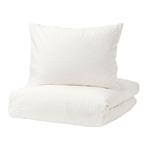 IKEA Ofelia Vass dekbedovertrek 200x200 cm met kussenslopen, Ophalen, Zo goed als nieuw, Wit, Dekbedovertrek