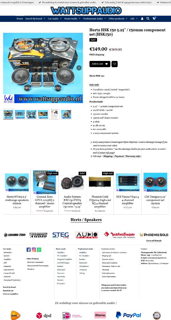 Hertz HSK 130 5.25'' / 130mm Composet Speakers / HSK130, Auto diversen, Autospeakers, Gebruikt, ., Ophalen of Verzenden, .