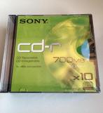 Sony CD-R 700MB 80min 10 stuks nieuw in verpakking, Computers en Software, Beschrijfbare discs, Ophalen, Nieuw, Cd, Op spindel